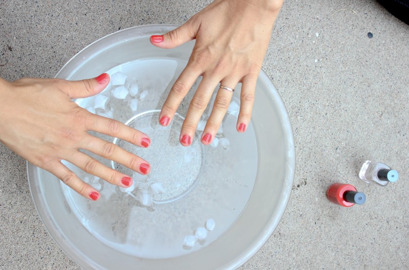 Harden Nail Polish Using Cold Water